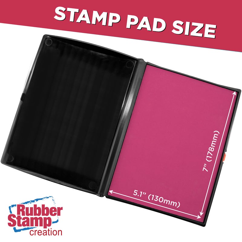 Rubber Stamp Creation Large Premium Pink Ink Stamp Pad - 5" by 7" - Quality Felt Pad - Image 3